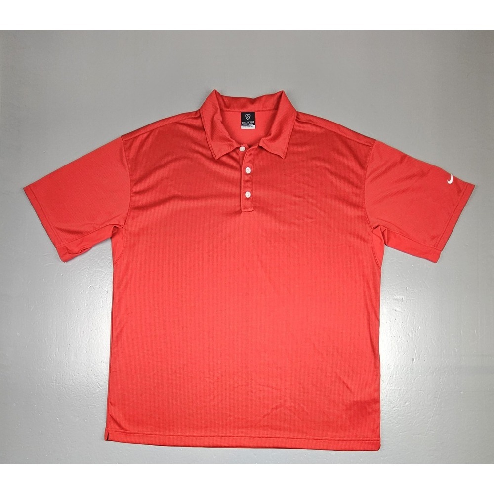 Nike Golf Polo Shirt Mens 2XL. Dri-Fit‎ Cherry Red Performance Short Sleeve.